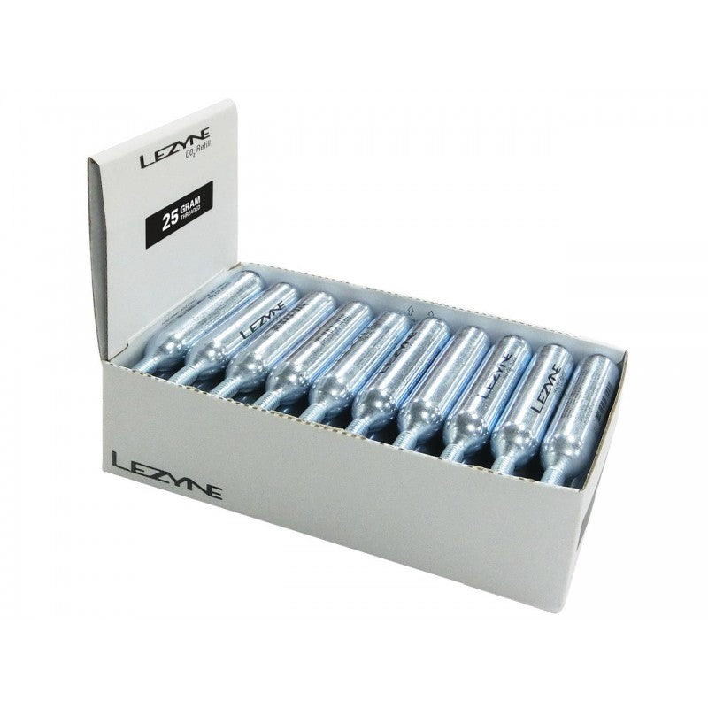 Патрон със сгъстен въздух LEZYNE 25G CO2 CARTRIDGE SILVER BOX 30PCS