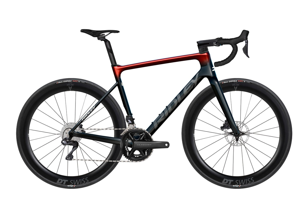 Шосеен велосипед Ridley Falcn Ultegra Di2 — 2026 — Black/White/Candy Red Metallic