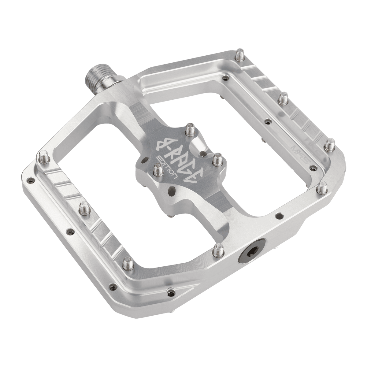 BURGTEC Penthouse Flat MK5 B-­Rage Edition Pedals ­Rhodium Silver