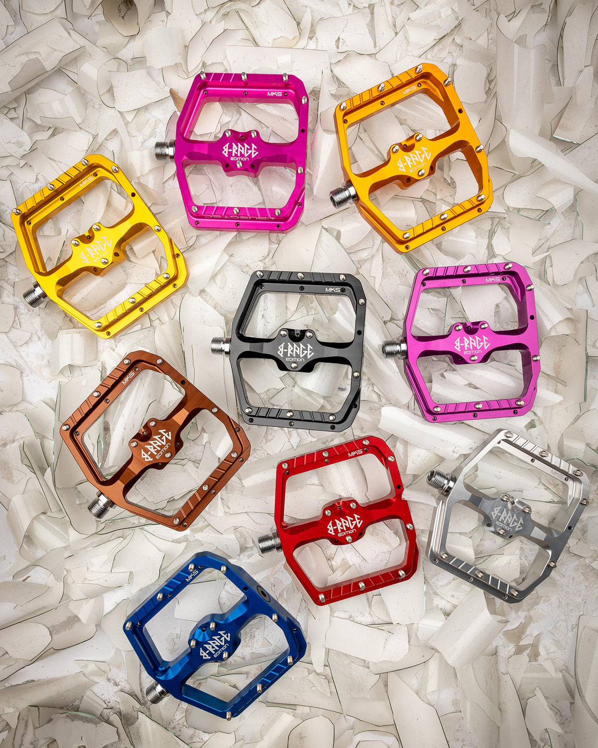 BURGTEC Penthouse Flat MK5 B-­Rage Edition Pedals ­Iron Bro Orange