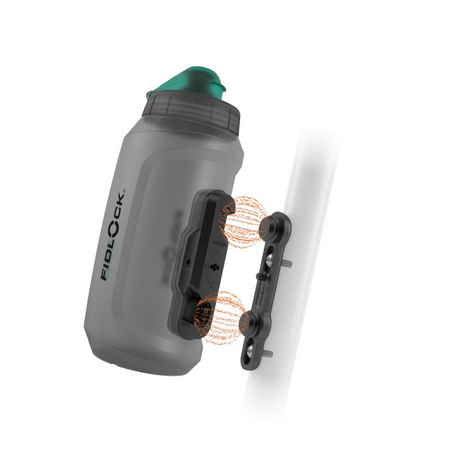 FIDLOCK Twist Bottle 750 Antibacterial + Bike Base Smoke Grey