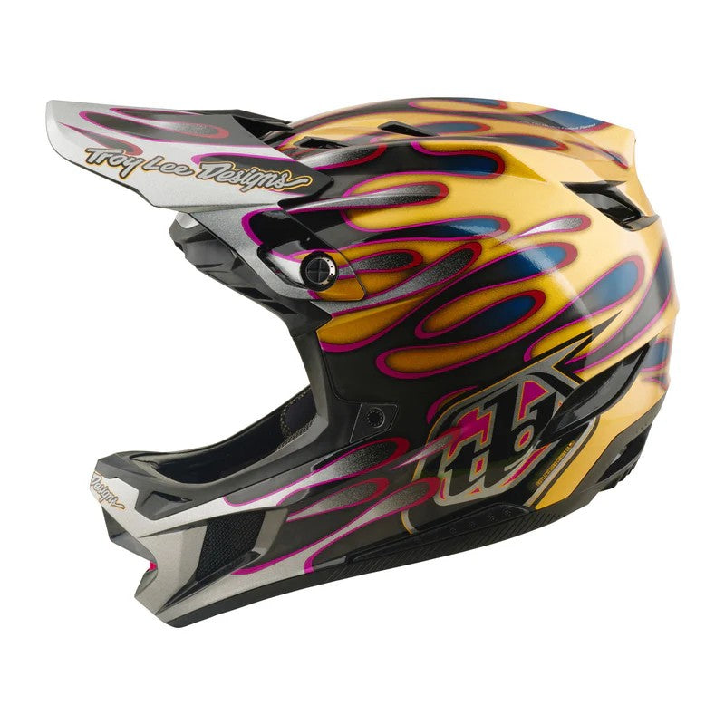 Full-face каска Troy Lee Designs D4 Carbon MIPS — Overspray — Gold / Black