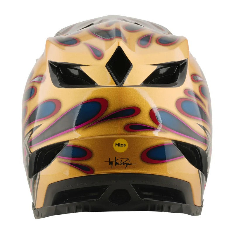 Full-face каска Troy Lee Designs D4 Carbon MIPS — Overspray — Gold / Black