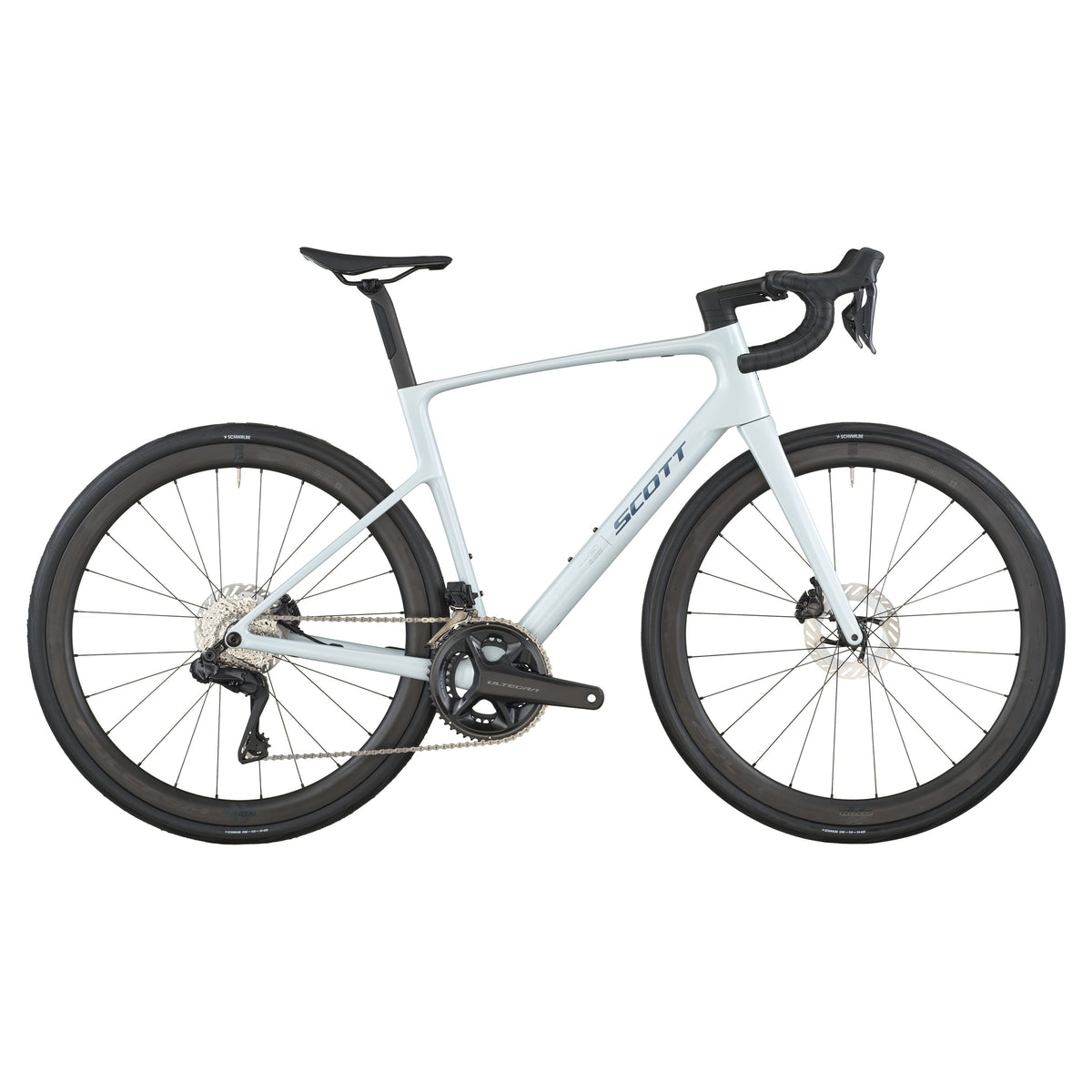 Шосеен велосипед Scott Addict 20 Cumulus White 2026 — общ изглед