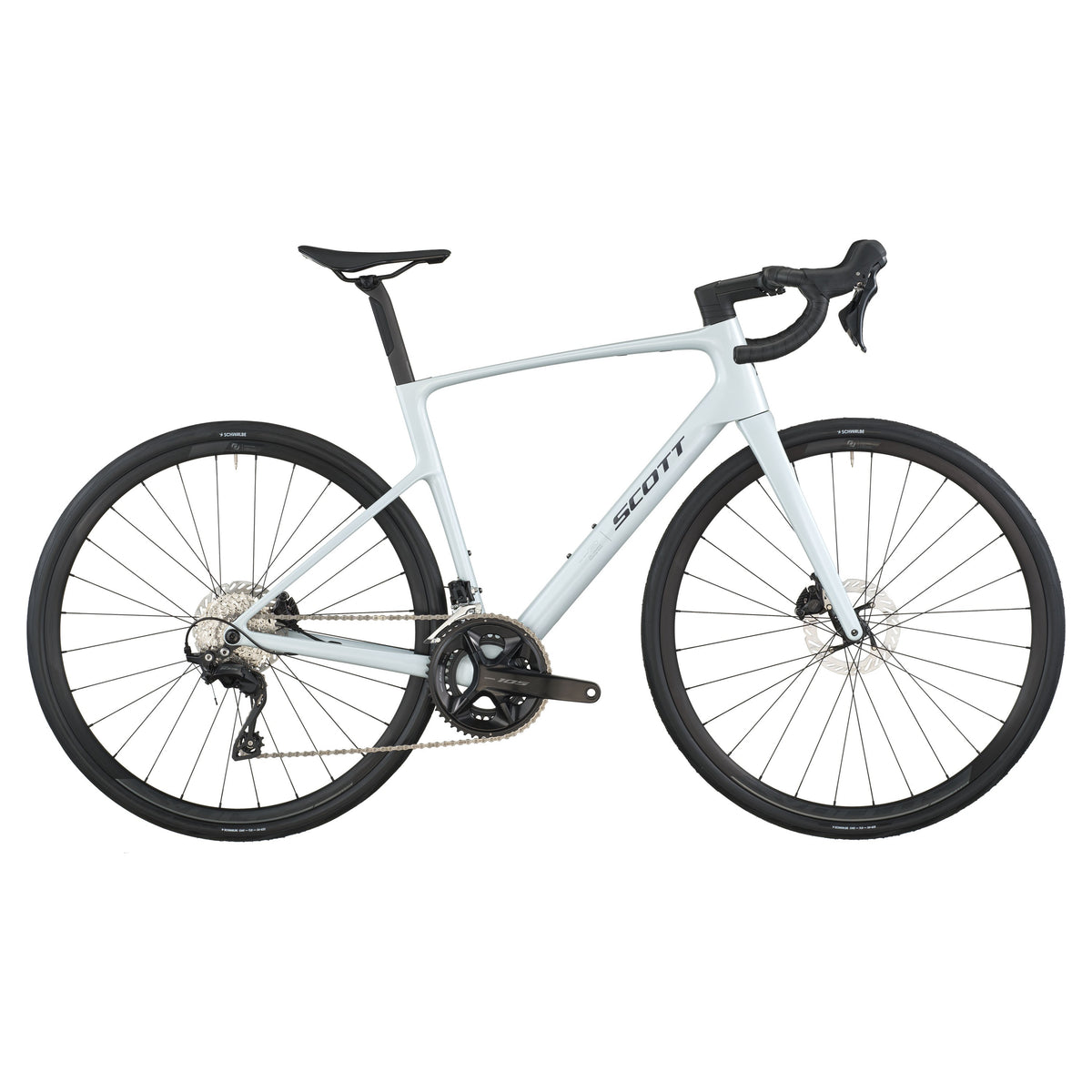 Шосеен велосипед Scott Addict 50 Cumulus White 2026 — общ изглед